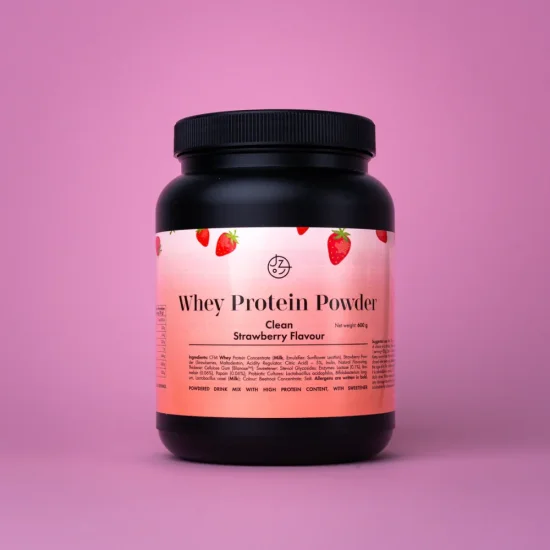 Syrovátkový protein s příchutí jahoda