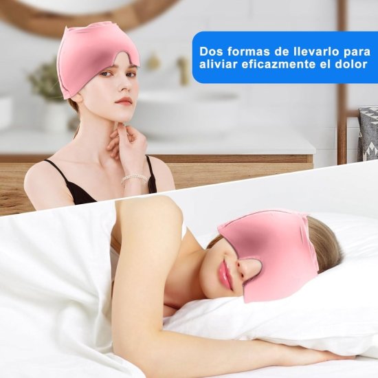 Chladicí a zahřívací gelový obklad na hlavu 360° růžový