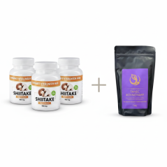 Výhodné balení Shiitake (3X Shiitake 120 kapslí + Houbová káva "Tanec Rovnováhy" ZDARMA)