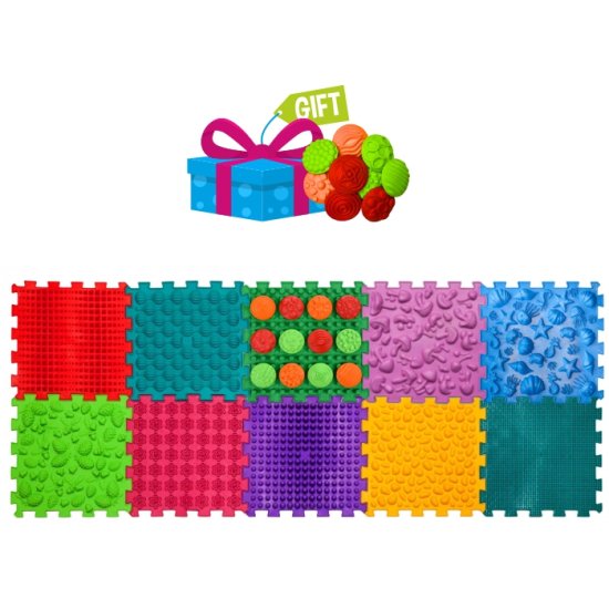 Masážní podložka Mix Puzzle 10 dílů + vzory zdarma