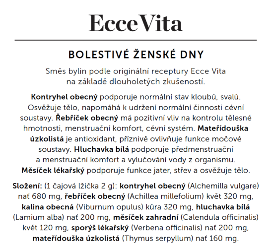 Bylinný čaj Bolestivé ženské dny