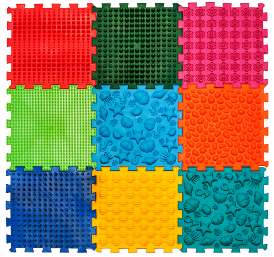 Masážní ortopedická podložka Puzzle Mořské 9 modulů