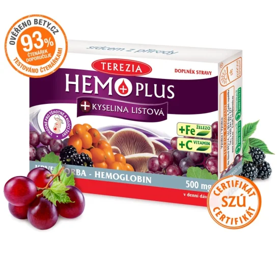 HEMO PLUS + kyselina listová 60 kapslí