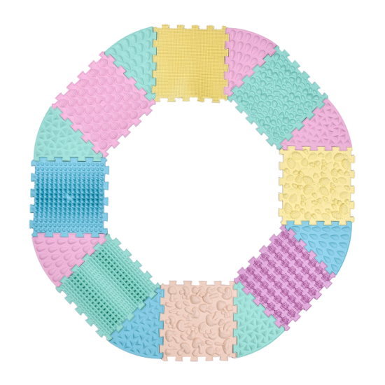 Masážní podložka Mix Puzzle 8 dílů + 8 sektorů pastel