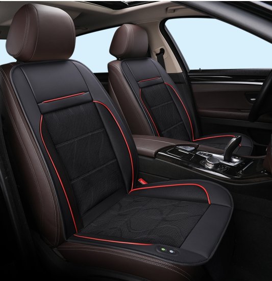 Chladící autopotah na sedadlo do běžné zásuvky automobilového zapalovače, polštář na sedadlo s ventilátory