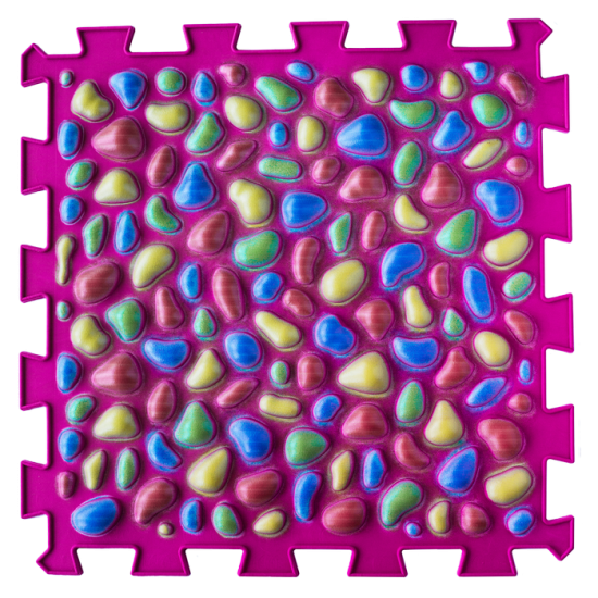 Masážní ortopedická podložka Puzzle Mix 9 modulů růžová