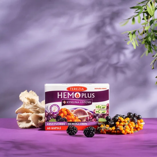 HEMO PLUS + kyselina listová 60 kapslí