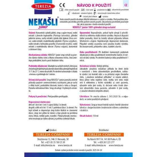 NEKAŠLI JUNIOR sirup na kašel 150 ml