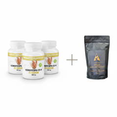 Výhodné balení Cordyceps CS-4 (3X Cordyceps CS-4 120 kapslí + Houbová káva "Stezka Nekonečné Síly" ZDARMA)