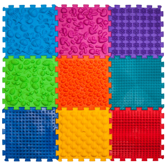 Masážní ortopedická podložka Puzzle Mix 9 modulů