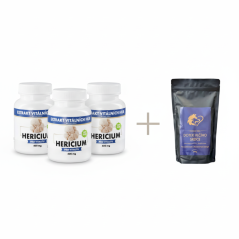 Výhodné balení Hericium (3X Hericium 120 kapslí + Houbová káva "Dotek Vlčího Srdce" ZDARMA)