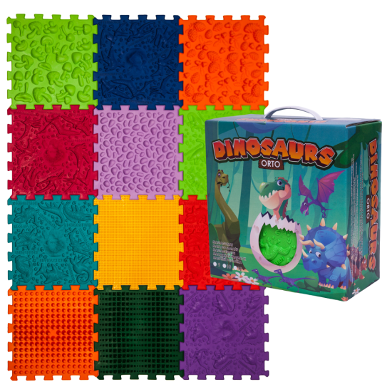 Masážní podložka Puzzle Dinosauři 12 prvků