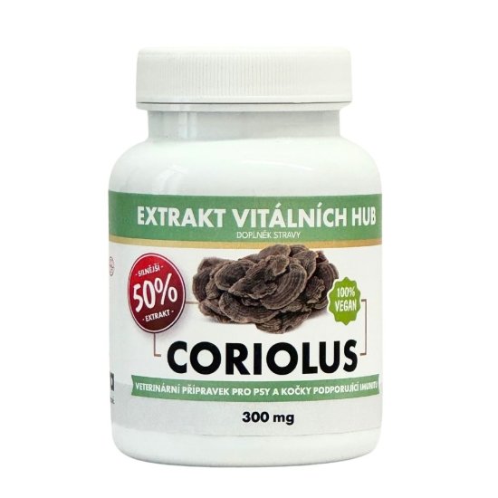 Coriolus 50 % - Outkovka pestrá min.50% polysacharidů a 20% ?-1,3/1,6 D-glukanů
