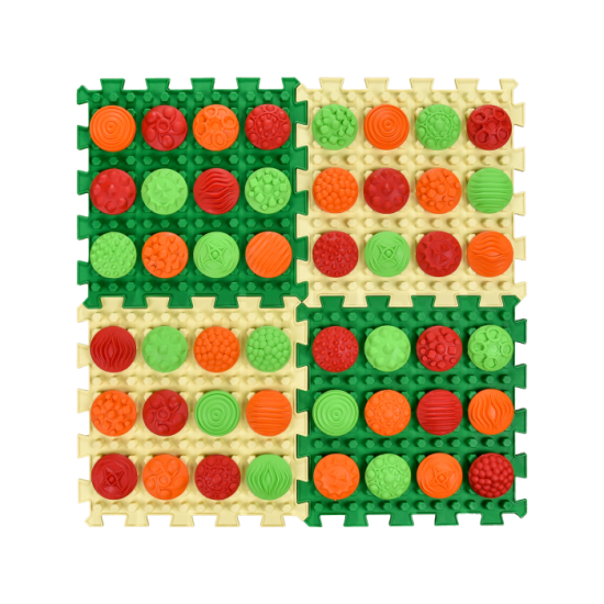 Masážní podložka Mix Puzzle 4 díly + 4 sady modulů vzory