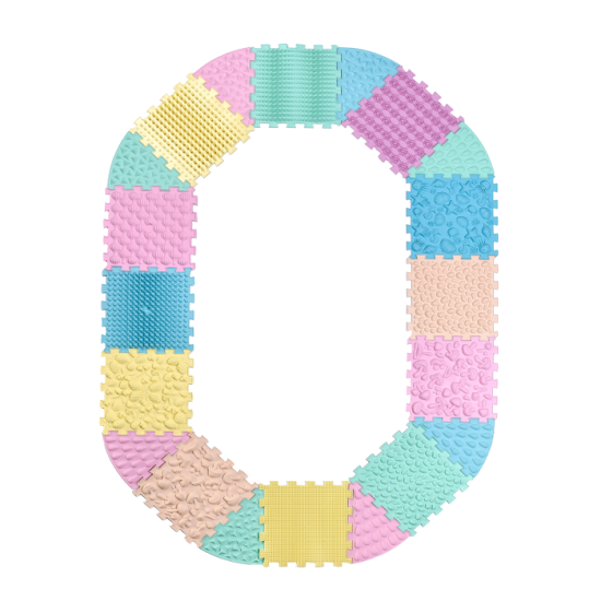 Masážní podložka Mega Mix Puzzle 12 dílů + 8 sektorů pastel - Počet prvků: 12
