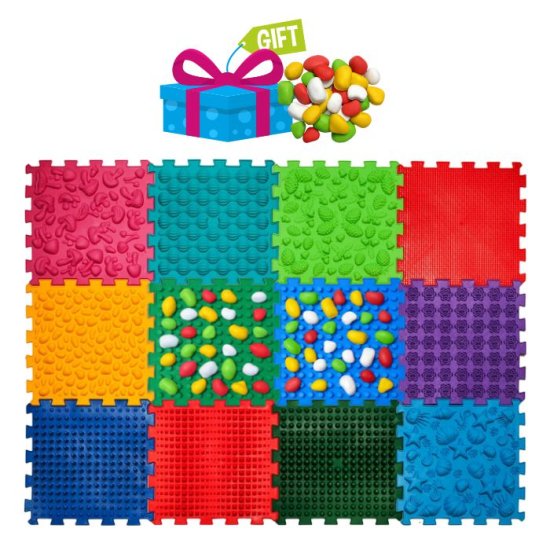 Masážní podložka Mix Puzzle 12 dílů + modul kameny - Počet prvků: 12
