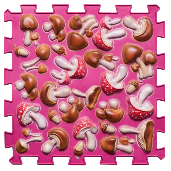 Masážní ortopedická podložka Puzzle Mix 6 modulů růžová houba - Počet prvků: 6
