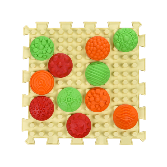 Masážní podložka Puzzle Mix plástve 1 díl + sada modulů vzory