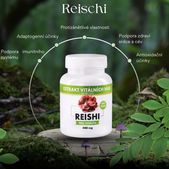 Reishi - Leskokorka lesklá 360 kapslí 2 + 1 ZDARMA