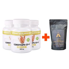 Výhodné balení Cordyceps CS-4 (3X Cordyceps CS-4 120 kapslí + Houbová káva "Stezka Nekonečné Síly" ZDARMA)