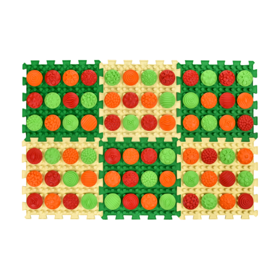Masážní podložka Mix Puzzle 6 dílů + 6 sad modulů vzory