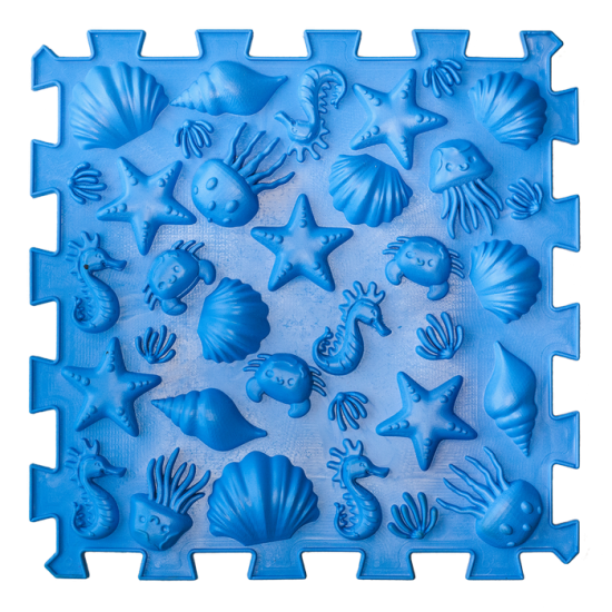 Masážní podložka Puzzle 10 prvků + 6 trojúhelníků - Počet prvků: 16