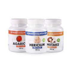 Trávení a zdravá střevní mikroflóra - Agaricus + Hericium + Shiitake 2+1 ZDARMA
