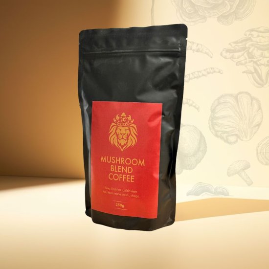 Houbová káva (Káva Arabica, Lví Hříva, Reishi, Chaga) 250 g