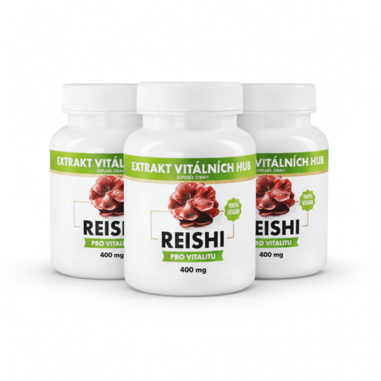 Reishi - Leskokorka lesklá 360 kapslí 2 + 1 ZDARMA