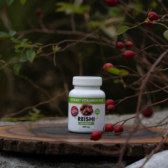 Reishi 50% - Leskokorka lesklá min.50% polysacharidů a 20% Beta glukanů