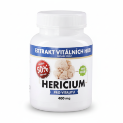 Hericium 50%, Lví hříva min.50% polysacharidů a 20% Beta glukanů
