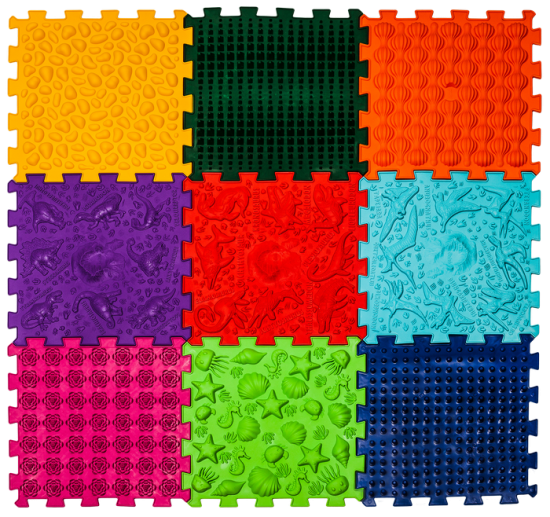 Masážní podložka Puzzle Dinosauři 9 prvků - Počet prvků: 9