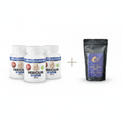 Výhodné balení Hericium 50% (3X Hericium 50% 120 kapslí + Houbová káva "Dotek Vlčího Srdce" ZDARMA)