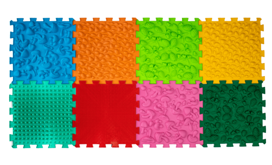 Smyslová masážní podložka pro psy Puzzle "Mix" 8 modulů Fyzioterapie psů