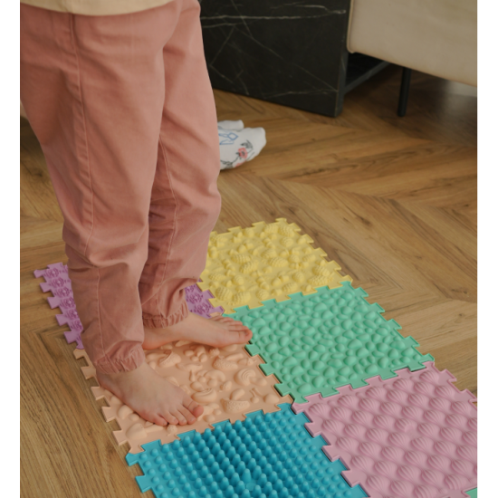 Masážní podložka Puzzle Mix Pastel 6 prvků