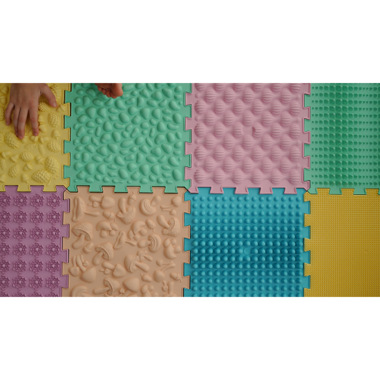 Masážní podložka Puzzle Mix Pastel 12 prvků - Počet prvků: 12