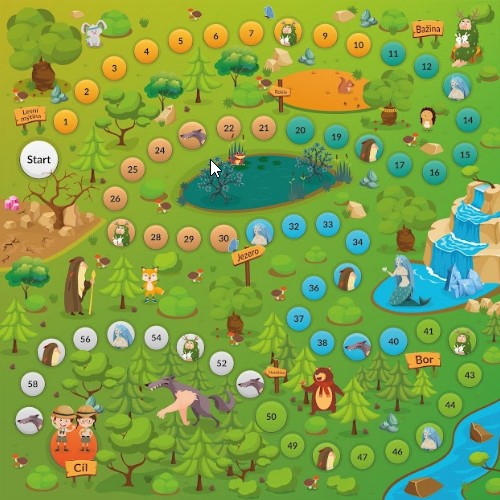 Masážní ortopedická podložka Puzzle Mix 10 modulů + hra Lesní dobrodružství – dárek