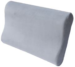 Ortopedický polštář s paměťovým efektem s válečky XL 58 × 40 cm šedý J2526