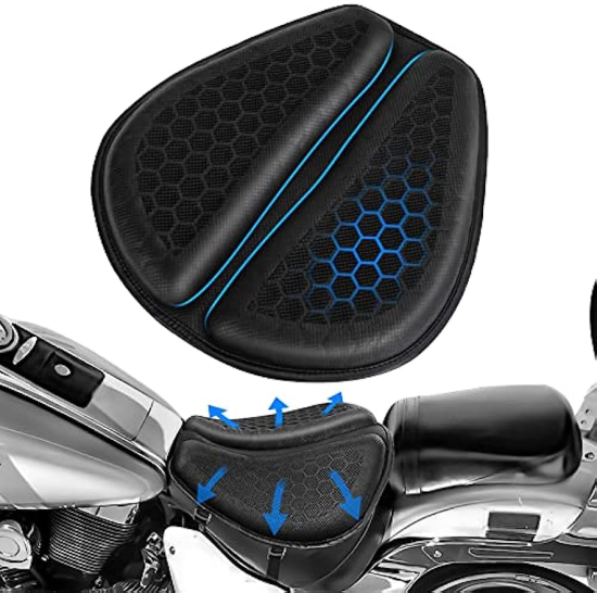 Gelový polštář s voštinovou strukturou na sedlo motocyklu nebo mopedu