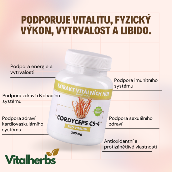 Cordyceps CS-4 - Housenice čínská 40% polysacharidů