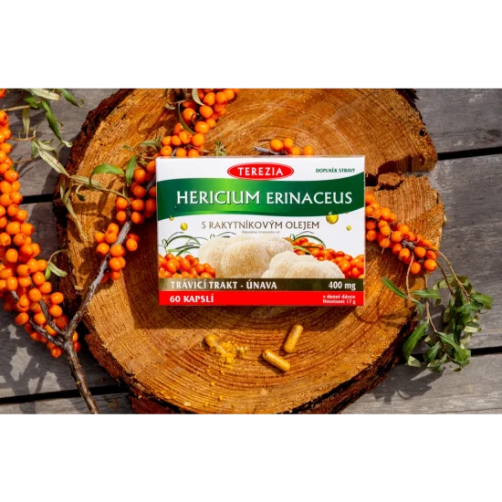 Hericium erinaceus s rakytníkovým olejem 60 kapslí