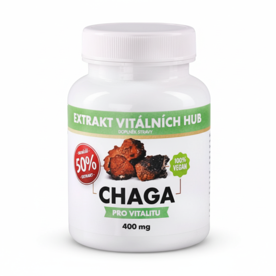 Chaga 50% - Rezavec šikmý  min.50% polysacharidů a 20% Beta glukanů