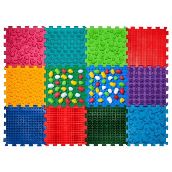 Masážní podložka Mix Puzzle 12 dílů + modul kameny - Počet prvků: 12