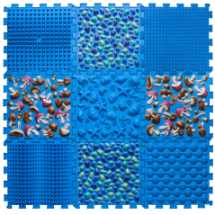 Masážní ortopedická podložka Puzzle Mix 9 modulů modrá