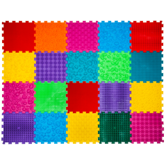 Smyslová masážní podložka pro psy Puzzle Mix 20 modulů pro fyzioterapii psů