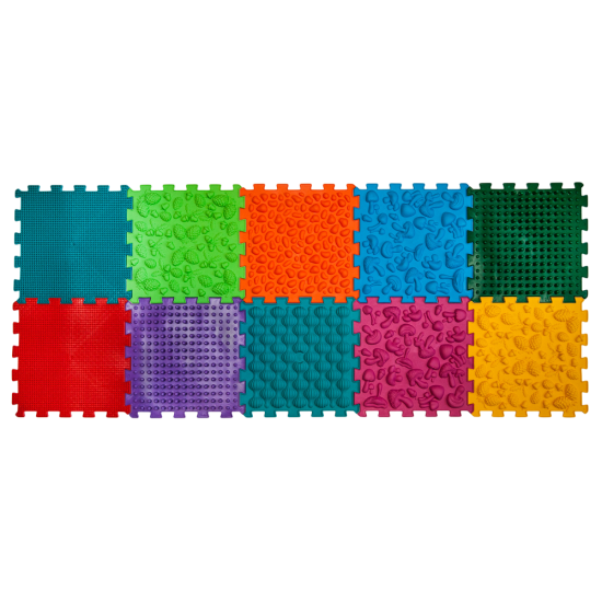 Masážní ortopedická podložka Puzzle Mix 10 modulů + hra Lesní dobrodružství – dárek