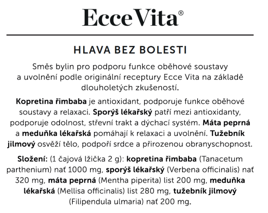 Bylinný čaj Hlava bez bolesti