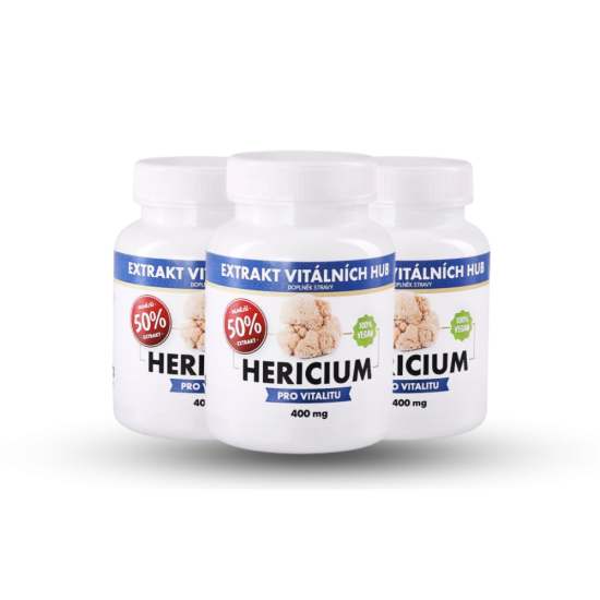 Hericium 50%, Lví hříva 360 kapslí 2 + 1 ZDARMA