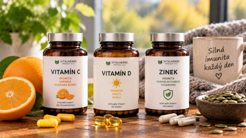 Vitamín C, D a zinek pro imunitu