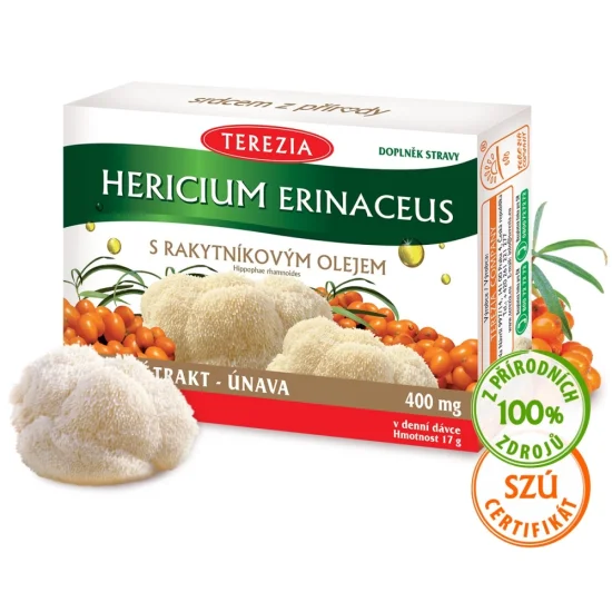 Hericium erinaceus s rakytníkovým olejem 60 kapslí